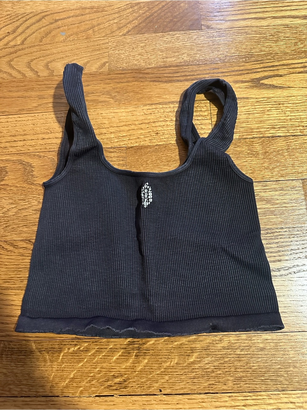 NWT FP Movement Free People Happiness Runs Square Neck Crop Tank ML black